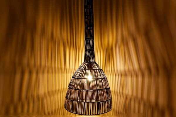 A lamp that is sitting on a table
